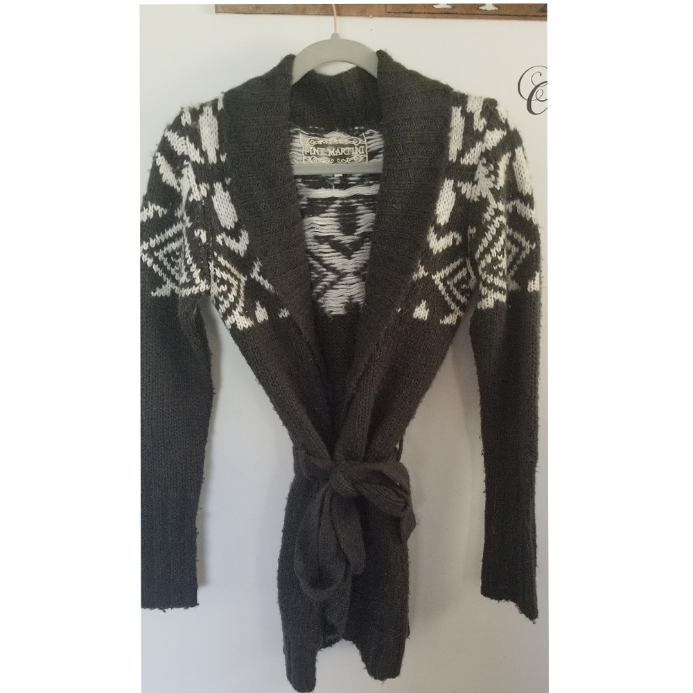 Pink Martini Grey Cardigan wrap sweater